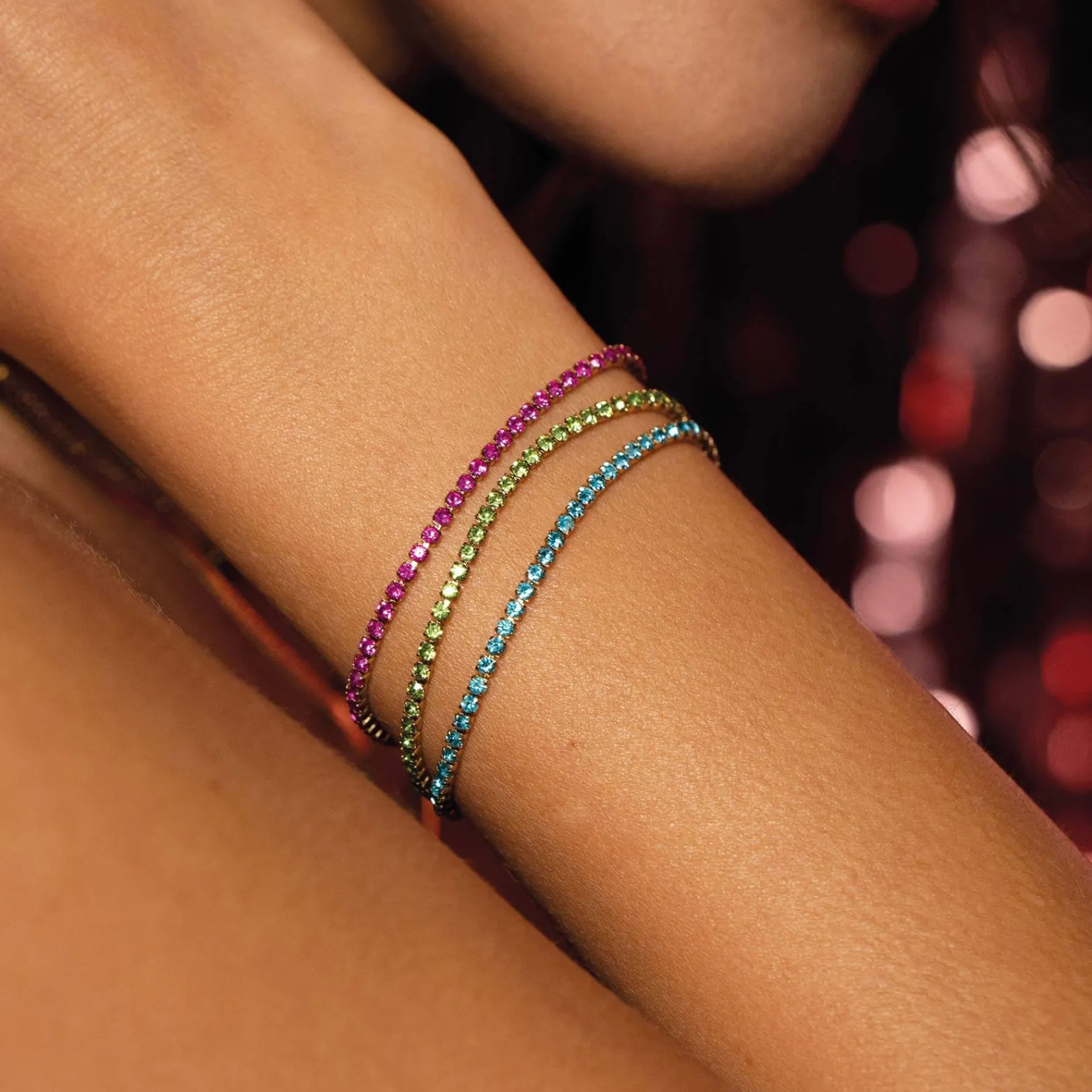 Femme Luzaka Bracelets<Bracelet Riviera strass vert