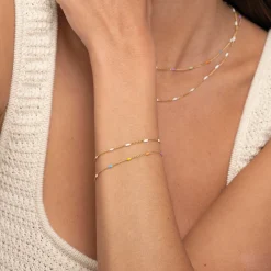 Femme Luzaka Bracelets<Bracelet Rosaire blanc doré or