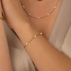 Femme Luzaka Bracelets<Bracelet Rosaire nacre acier doré or