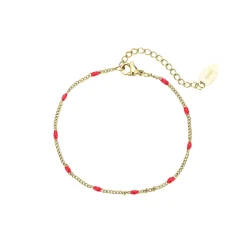 Femme Luzaka Bracelets<Bracelet Rosaire rouge acier doré or