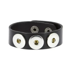 Luzaka Bijoux Snap<Bracelet Snap Cuero noir