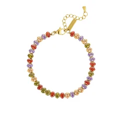 Femme Luzaka Bracelets<Bracelet Tennis multicolore acier doré or