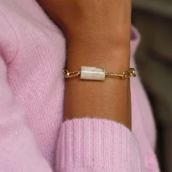 Femme Luzaka Bracelets<Bracelet Topia blanc acier doré or