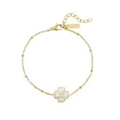 Femme Luzaka Bracelets<Bracelet Trefle blanc acier doré or