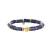 Femme Luzaka Bracelets<Bracelet Trefle Lapis Lazuli acier doré or
