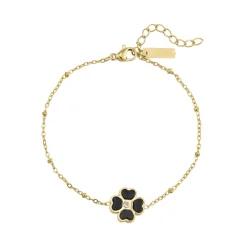Femme Luzaka Bracelets<Bracelet Trefle noir acier doré or