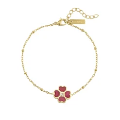 Femme Luzaka Bracelets<Bracelet Trefle rose acier doré or