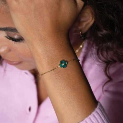 Femme Luzaka Bracelets<Bracelet Trefle vert acier doré or