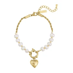 Femme Luzaka Bracelets<Bracelet Valentine acier doré or et nacre