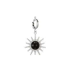 Luzaka Luzacharms<Charm acier Sun Agate noire