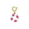 Luzaka Luzacharms<Charm Bouée rose acier doré or