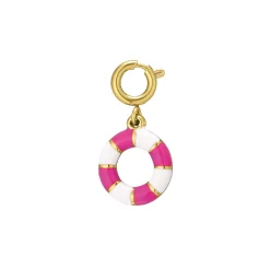 Luzaka Luzacharms<Charm Bouée rose acier doré or