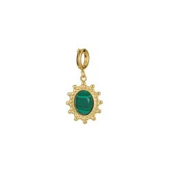Luzaka Luzacharms<Charm Camée Malachite acier doré or