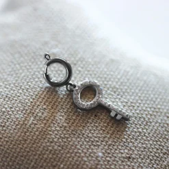 Luzaka Luzacharms<Charm Clef acier zircons