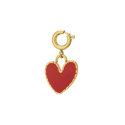 Luzaka Luzacharms<Charm coeur rouge acier doré or
