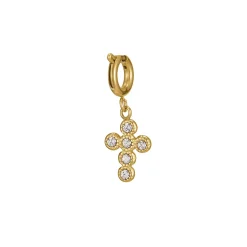 Luzaka Luzacharms<Charm croix zircons acier doré or