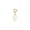 Luzaka Luzacharms<Charm Cœur nacre acier doré or