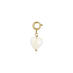Luzaka Luzacharms<Charm Cœur nacre acier doré or