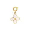 Luzaka Luzacharms<Charm Fleur blanche acier doré or