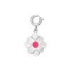 Luzaka Luzacharms<Charm Fleur fuchsia acier argenté