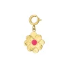 Luzaka Luzacharms<Charm Fleur fuchsia acier doré