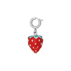 Luzaka Luzacharms<Charm Fraise acier argenté