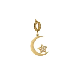 Luzaka Luzacharms<Charm lune acier doré or