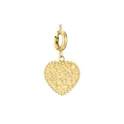 Luzaka Luzacharms<Charm Médaille Coeur acier doré or
