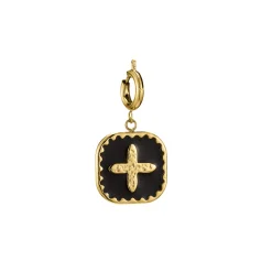 Luzaka Luzacharms<Charm Médaille Croix acier doré or