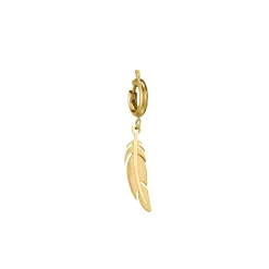 Luzaka Luzacharms<Charm Plume acier doré or