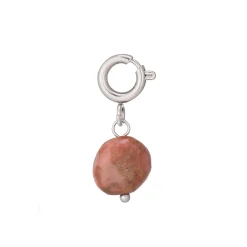 Luzaka Luzacharms<Charm Rhodonite acier argenté