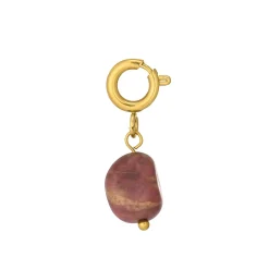 Luzaka Luzacharms<Charm Rhodonite acier doré or
