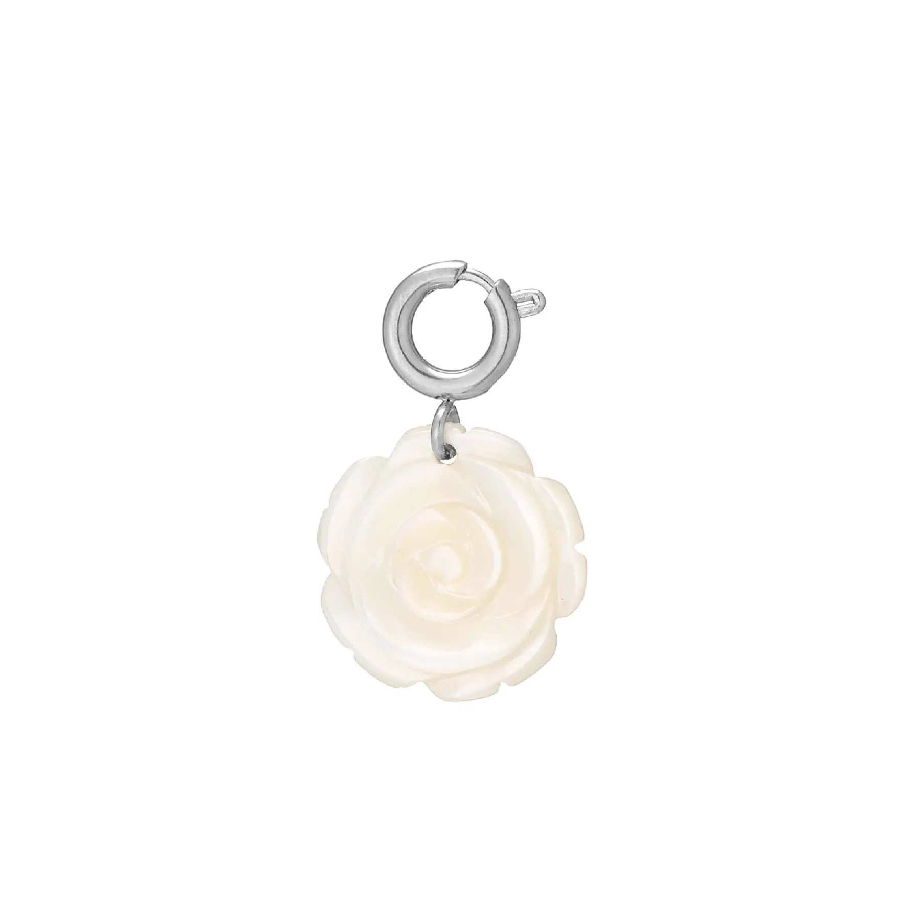 Luzaka Luzacharms<Charm Rose nacre acier argenté
