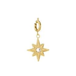 Luzaka Luzacharms<Charm Soleil acier doré or et zircon