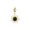 Luzaka Luzacharms<Charm Sun Agate Noire acier doré or