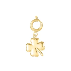 Luzaka Luzacharms<Charm Trefle acier doré or