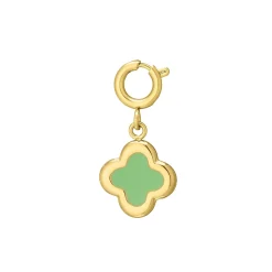 Luzaka Luzacharms<Charm Trèfle acier doré or