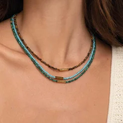 Femme Luzaka Colliers<Collier Amour Howlite bleu