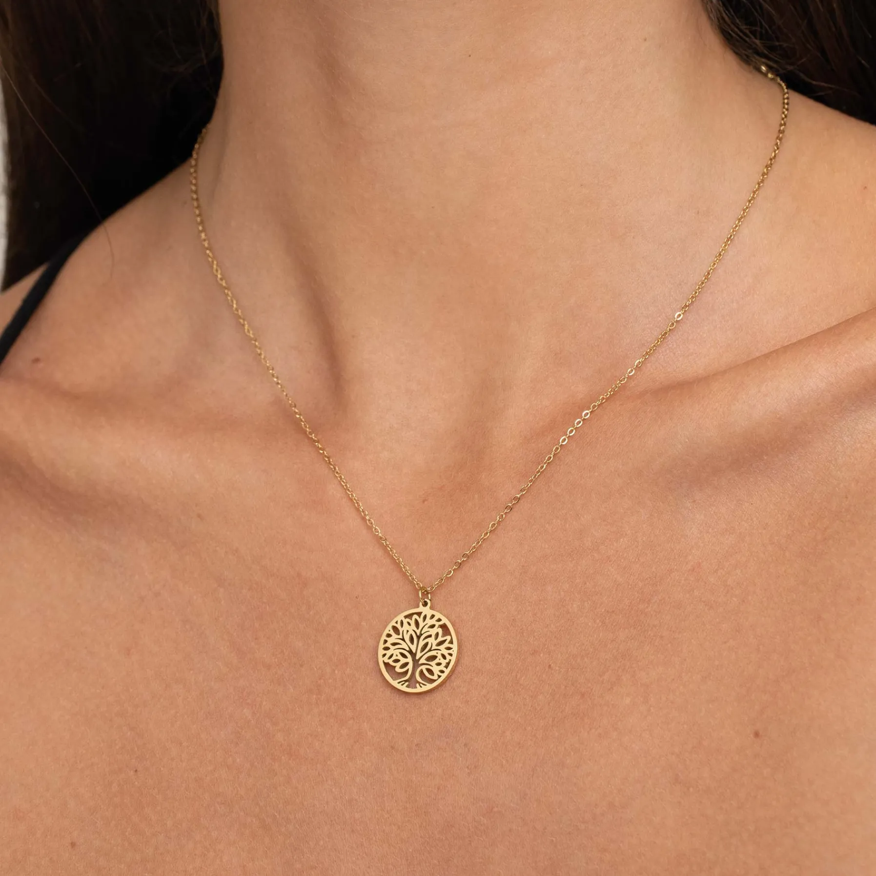 Femme Luzaka Colliers<Collier Arbre de vie acier doré or
