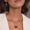 Femme Luzaka Colliers<Collier Automne rouge acier doré or