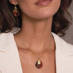 Femme Luzaka Colliers<Collier Automne rouge acier doré or