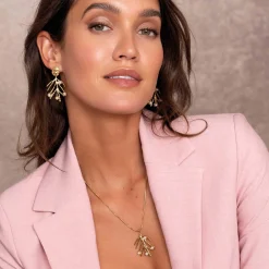 Femme Luzaka Colliers<Collier Barbara acier doré or et perles nacre