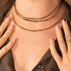 Femme Luzaka Colliers<Collier chaine Lausanne acier doré or
