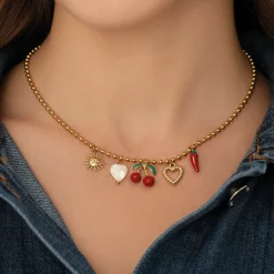 Femme Luzaka Colliers<Collier Cherry acier doré or