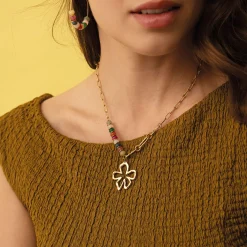 Femme Luzaka Colliers<Collier Constance acier doré or multicolores