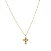 Femme Luzaka Colliers<Collier Croix zircons multicolores acier doré or
