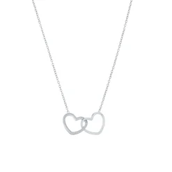 Femme Luzaka Colliers<Collier cœurs entrelacés acier argenté