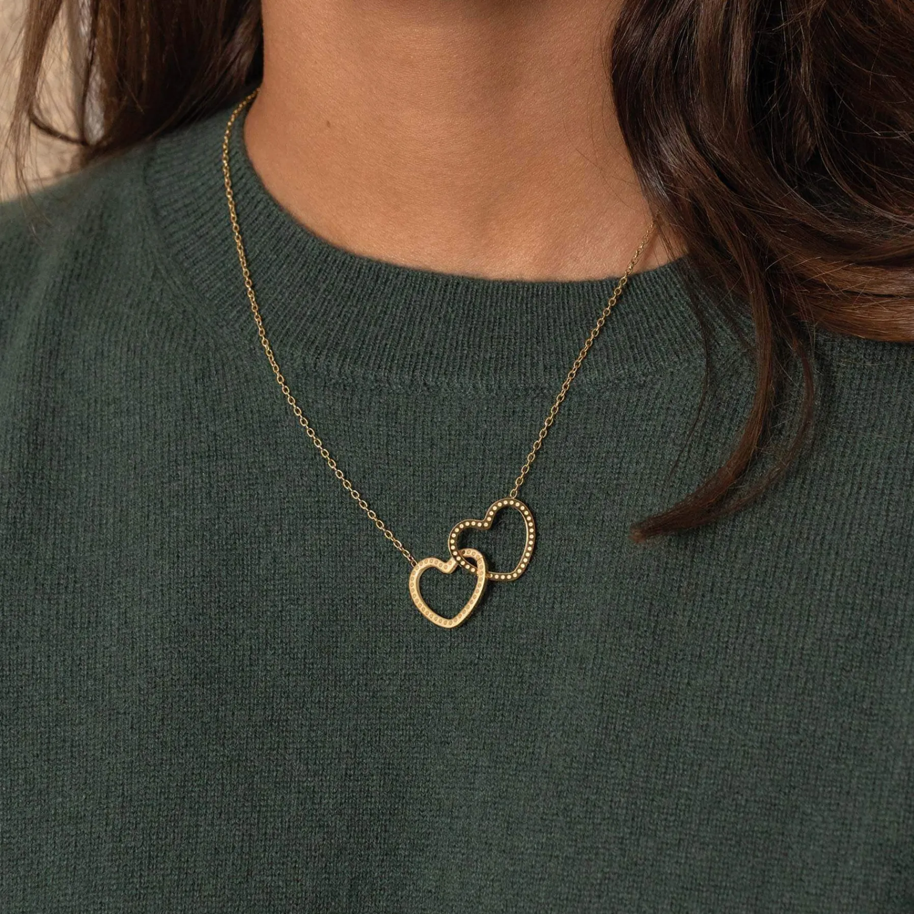Femme Luzaka Colliers<Collier cœurs entrelacés acier doré or