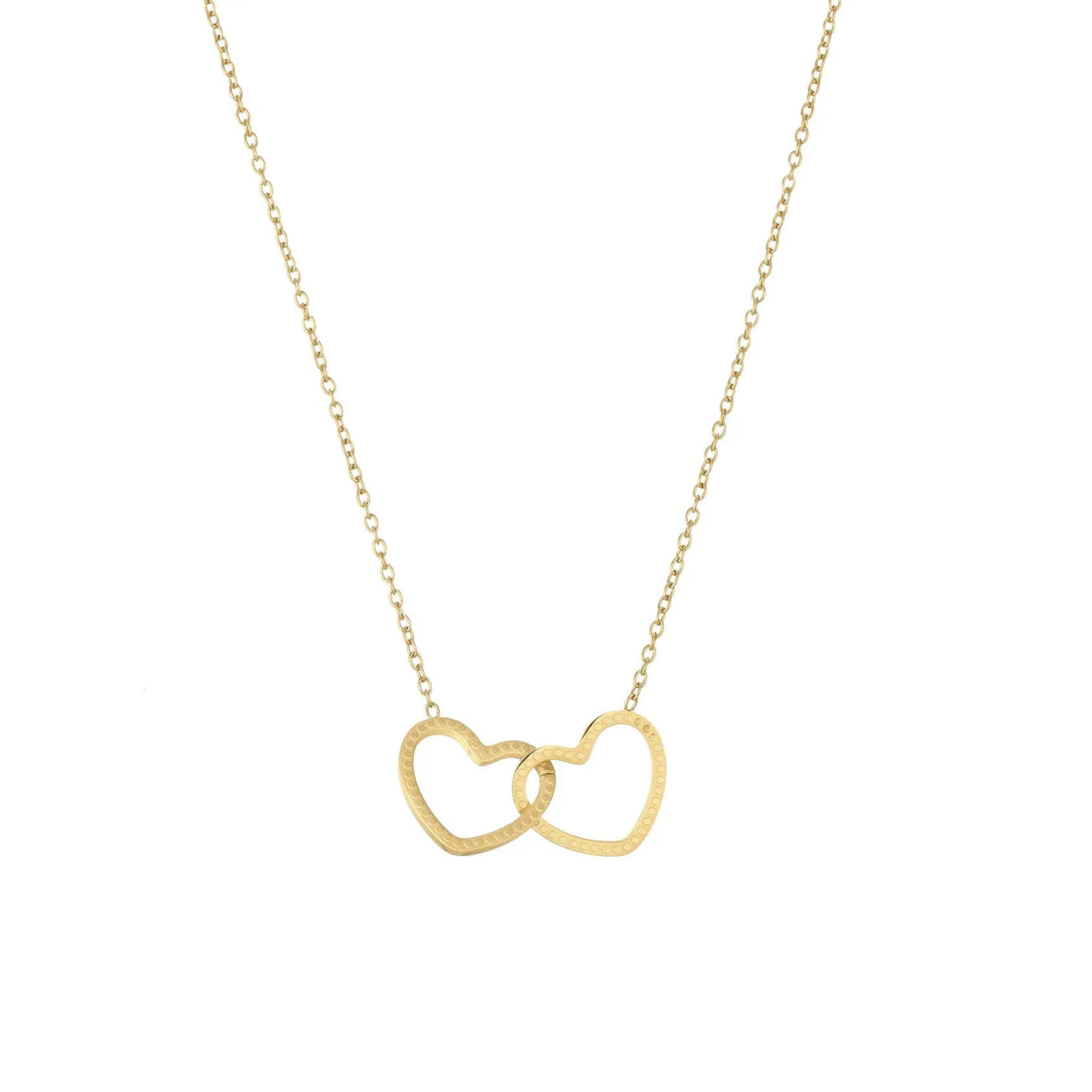 Femme Luzaka Colliers<Collier cœurs entrelacés acier doré or