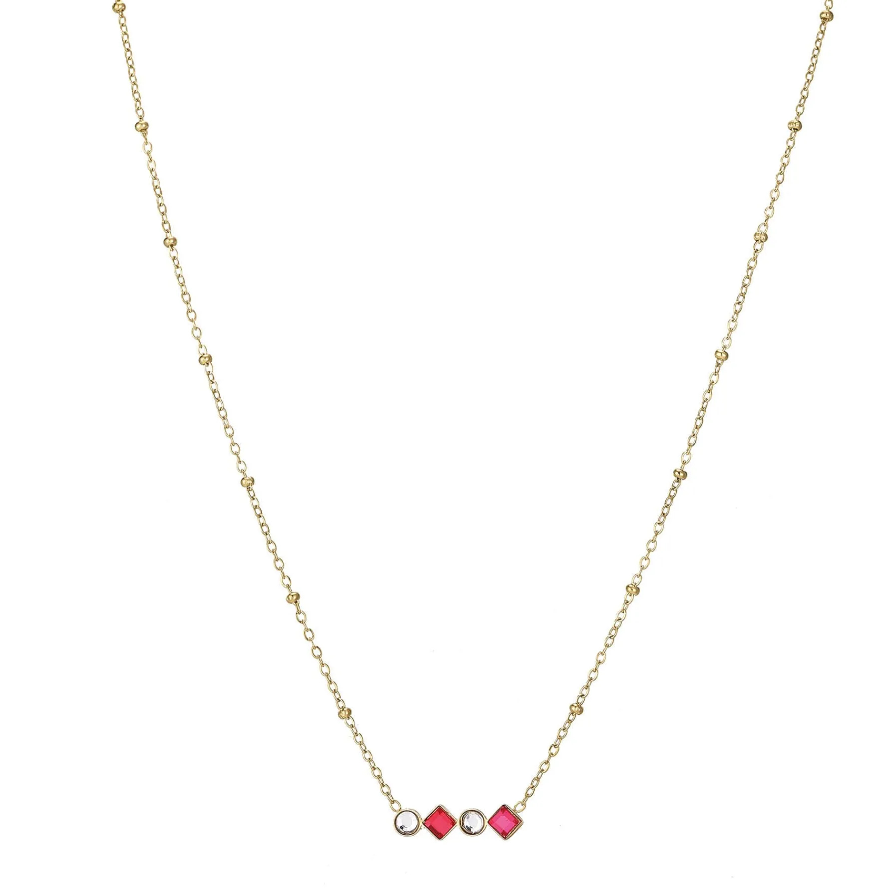Femme Luzaka Colliers<Collier Eclat fuchsia acier doré or
